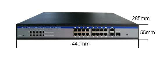 Das 19 Hafen-Uplink industrieller Ethernet-Schalter, Energie über Ethernet-Schalter 2*10/100/1000M Hafen
