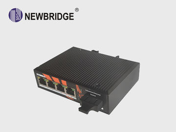Anti Static 4 Port Industrial Ethernet Switch 10/100M With 1 SC Fiber Port 24V